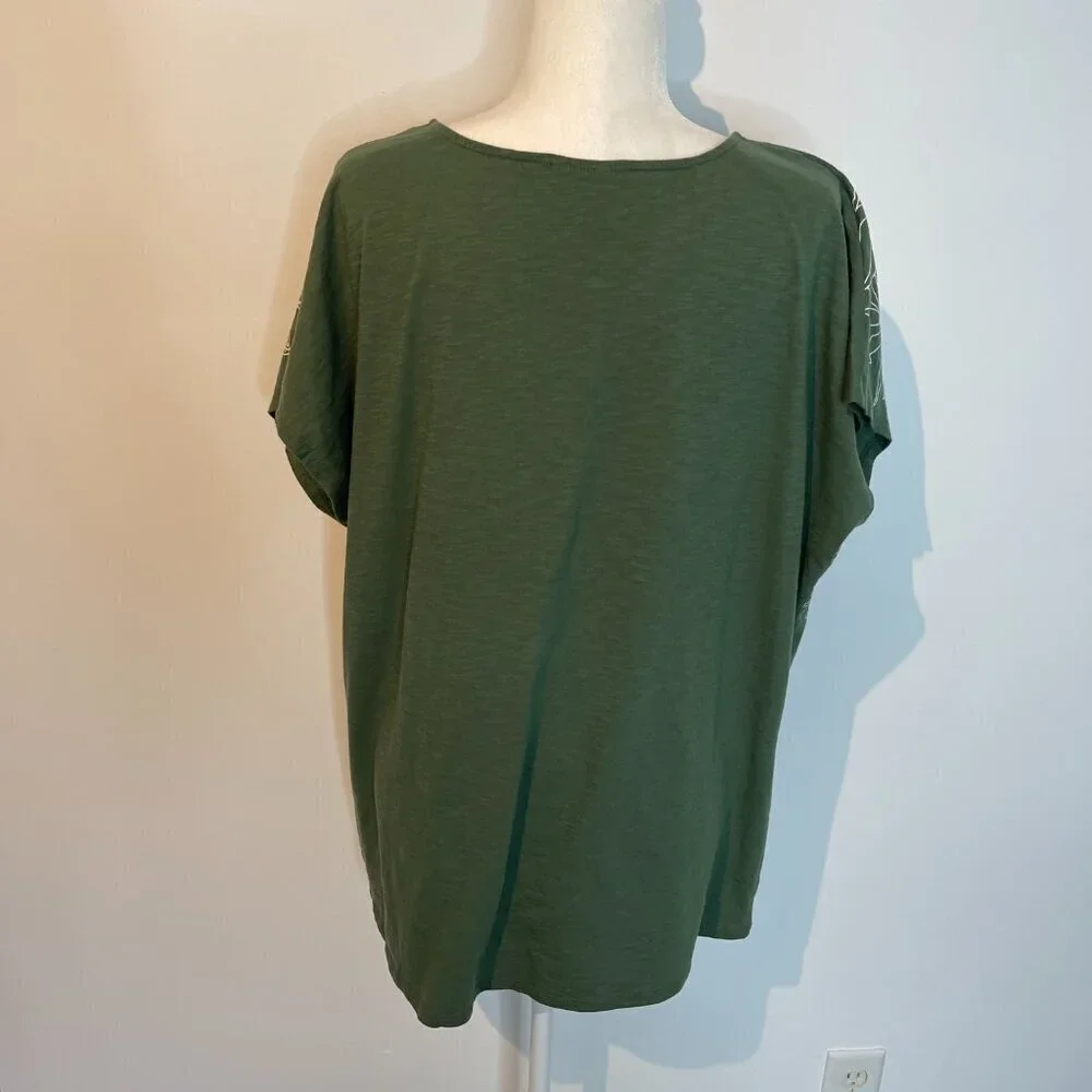 JM Collection Green & White Embroidered shirt size XXL - Picture 3 of 4